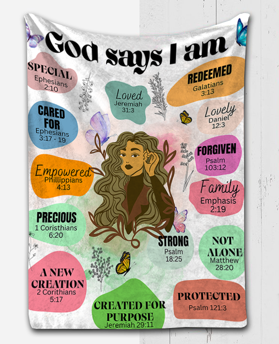 God Says I Am | Fleece Blanket