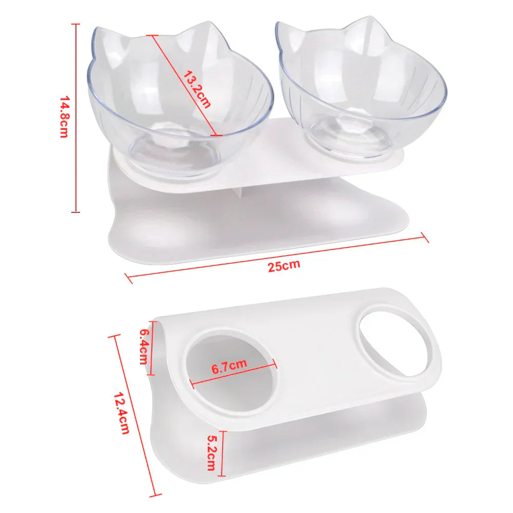 Ergonomic Double Pet Bowl Set β Non-Slip, Raised Stand for Dogs & Cats