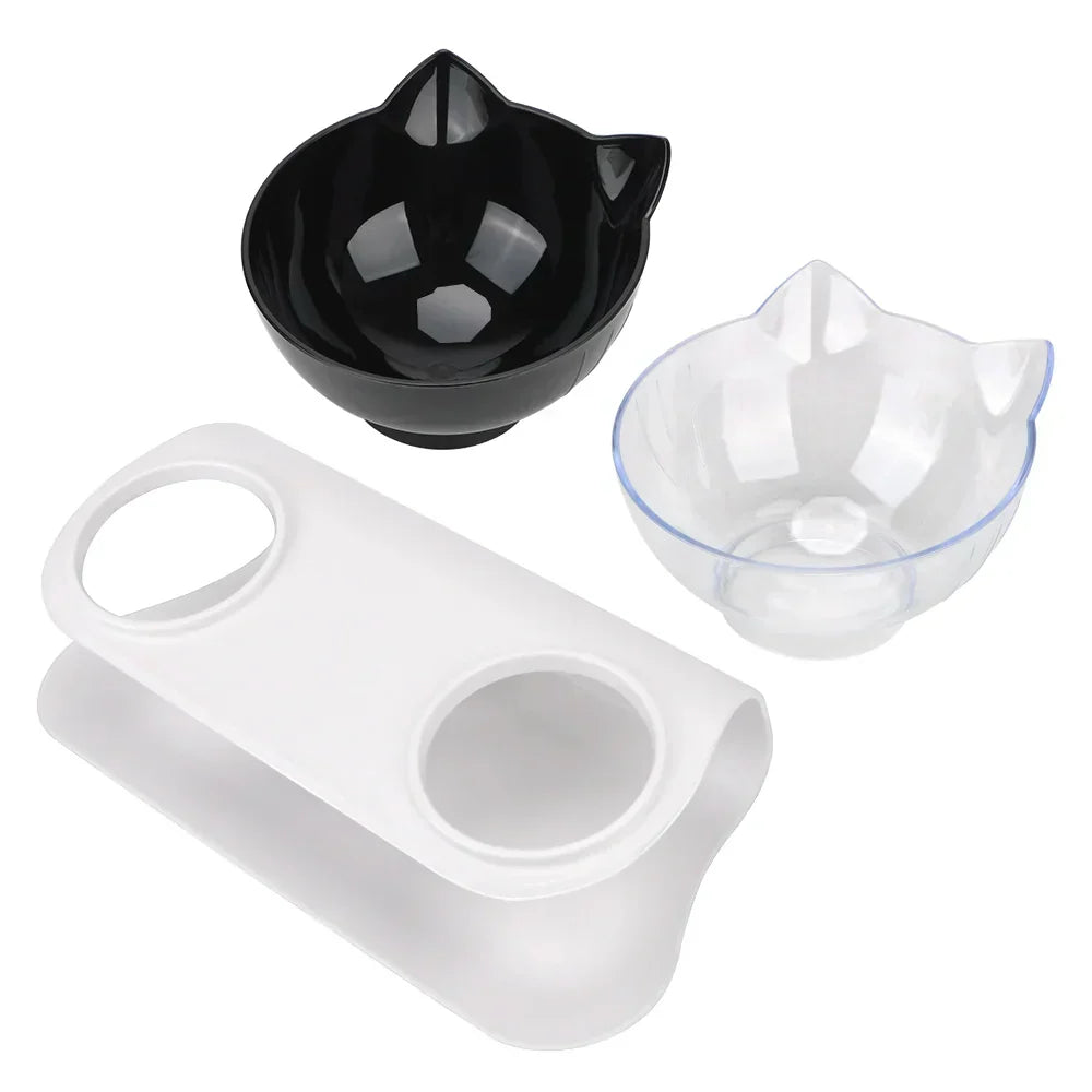 Ergonomic Double Pet Bowl Set β Non-Slip, Raised Stand for Dogs & Cats