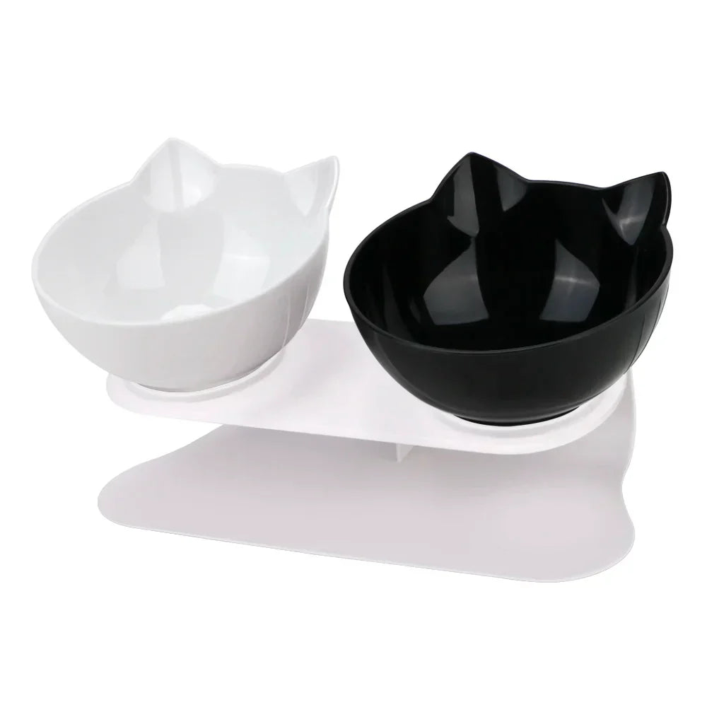 Ergonomic Double Pet Bowl Set β Non-Slip, Raised Stand for Dogs & Cats