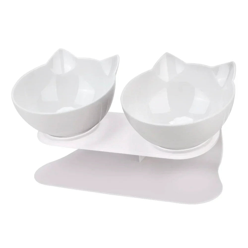 Ergonomic Double Pet Bowl Set β Non-Slip, Raised Stand for Dogs & Cats