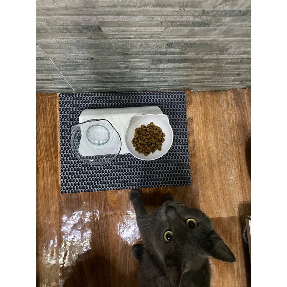 Ergonomic Double Pet Bowl Set β Non-Slip, Raised Stand for Dogs & Cats