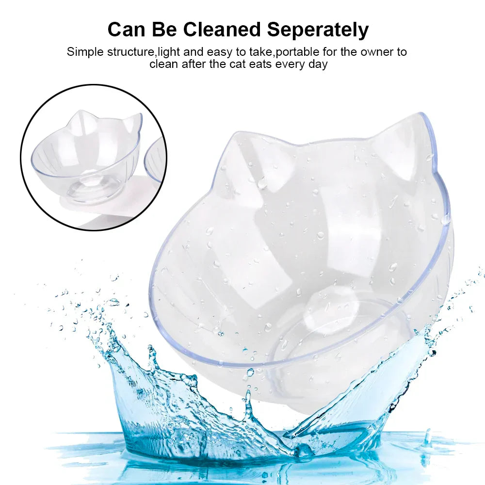 Ergonomic Double Pet Bowl Set β Non-Slip, Raised Stand for Dogs & Cats