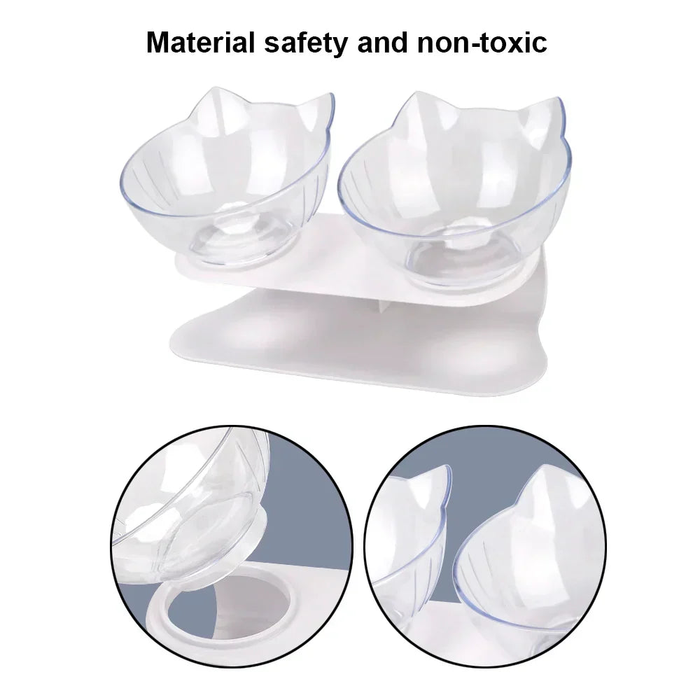Ergonomic Double Pet Bowl Set β Non-Slip, Raised Stand for Dogs & Cats