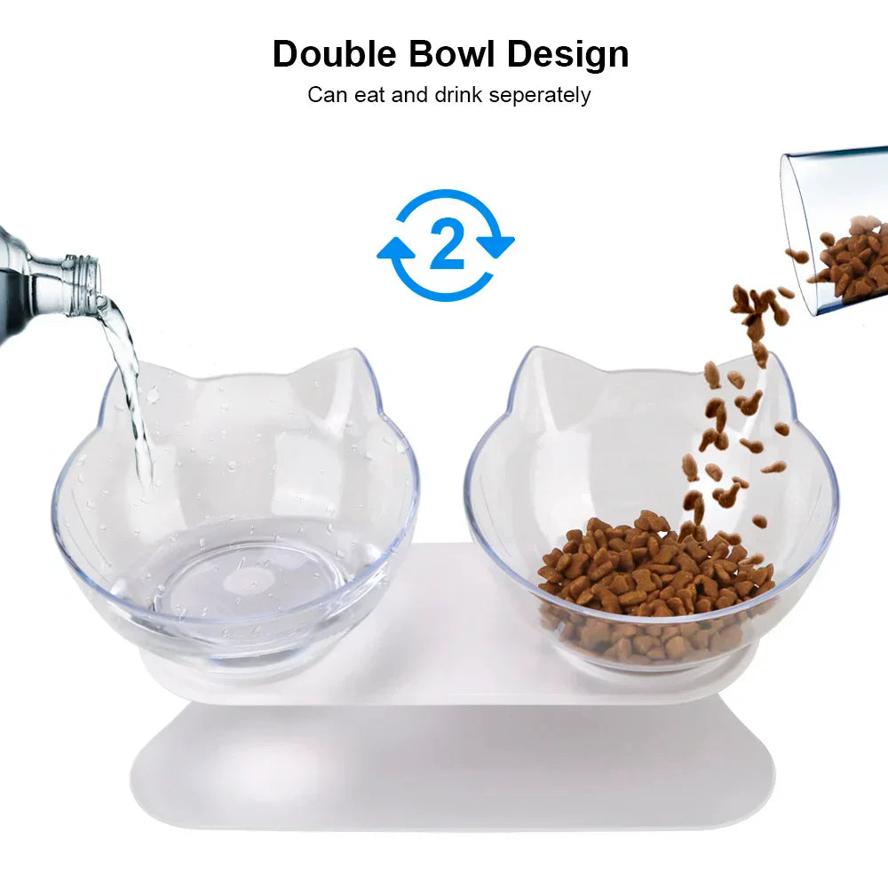 Ergonomic Double Pet Bowl Set β Non-Slip, Raised Stand for Dogs & Cats