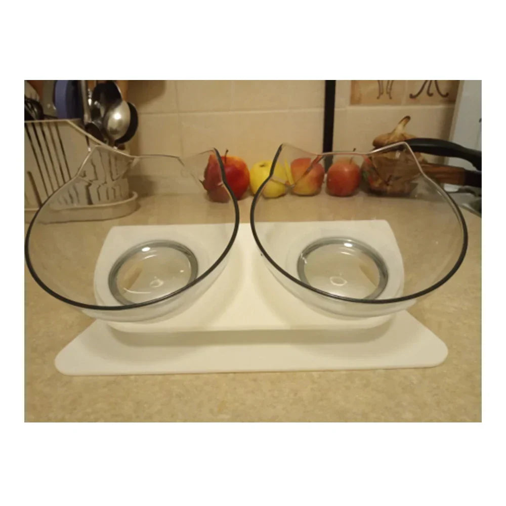Ergonomic Double Pet Bowl Set β Non-Slip, Raised Stand for Dogs & Cats