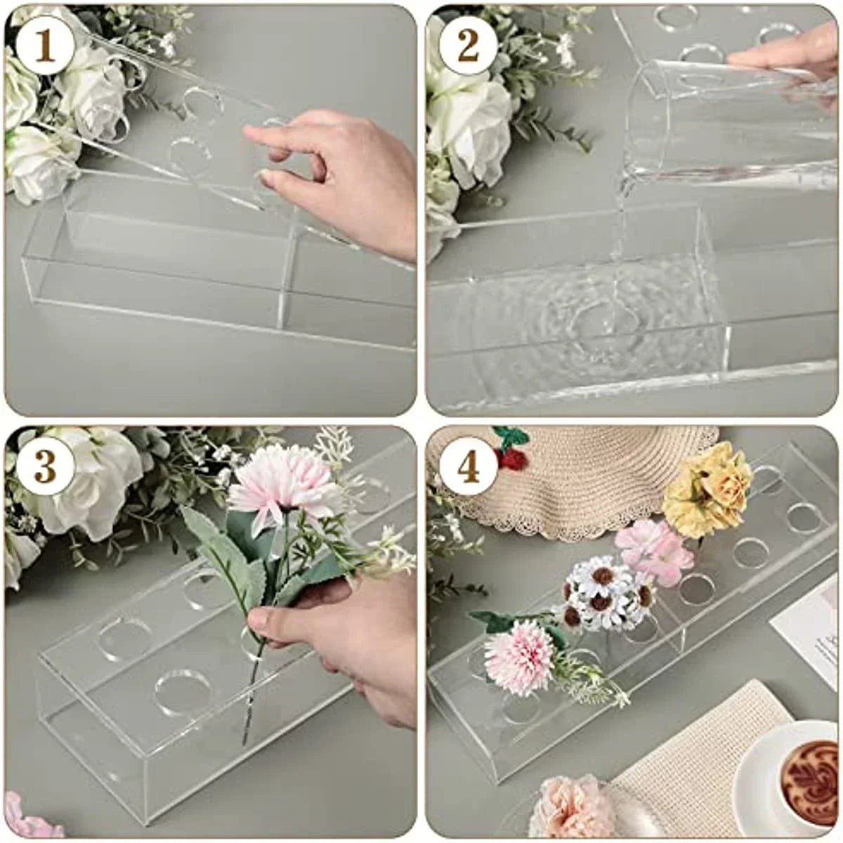 Transparent Flower Vase β Elegant Centerpiece for Dining or Events