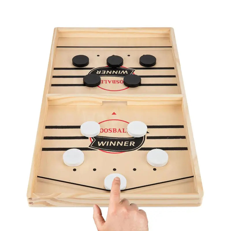 Fast Sling Puck Game β Wooden Table Battle for Kids & Parents