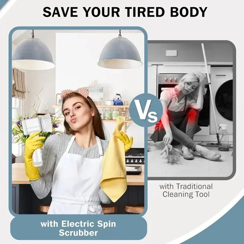 Electric Spin Scrubber โ Power Cleaning Brush with 5 Replaceable Heads