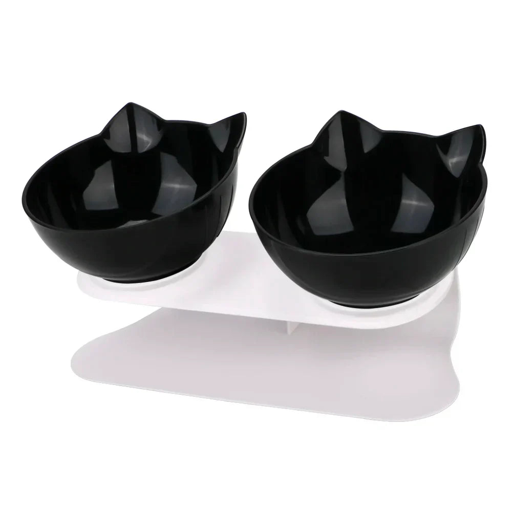 Ergonomic Double Pet Bowl Set β Non-Slip, Raised Stand for Dogs & Cats