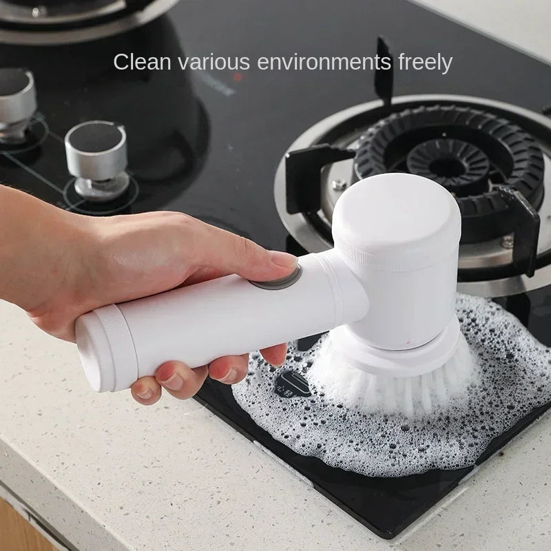 Electric Spin Scrubber โ Power Cleaning Brush with 5 Replaceable Heads