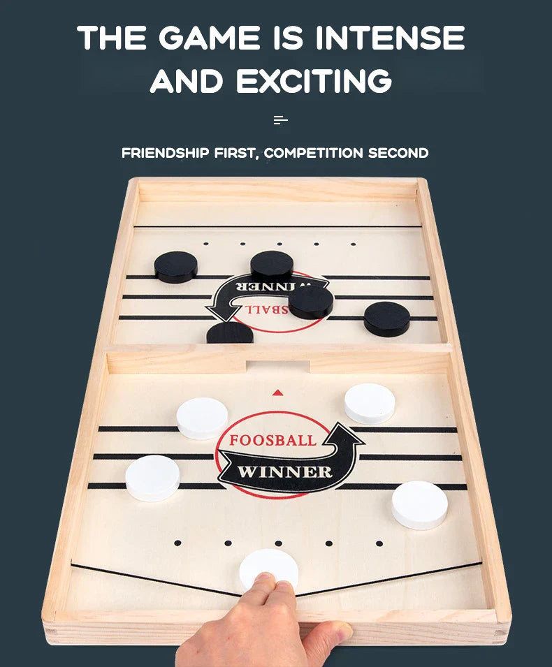 Fast Sling Puck Game β Wooden Table Battle for Kids & Parents