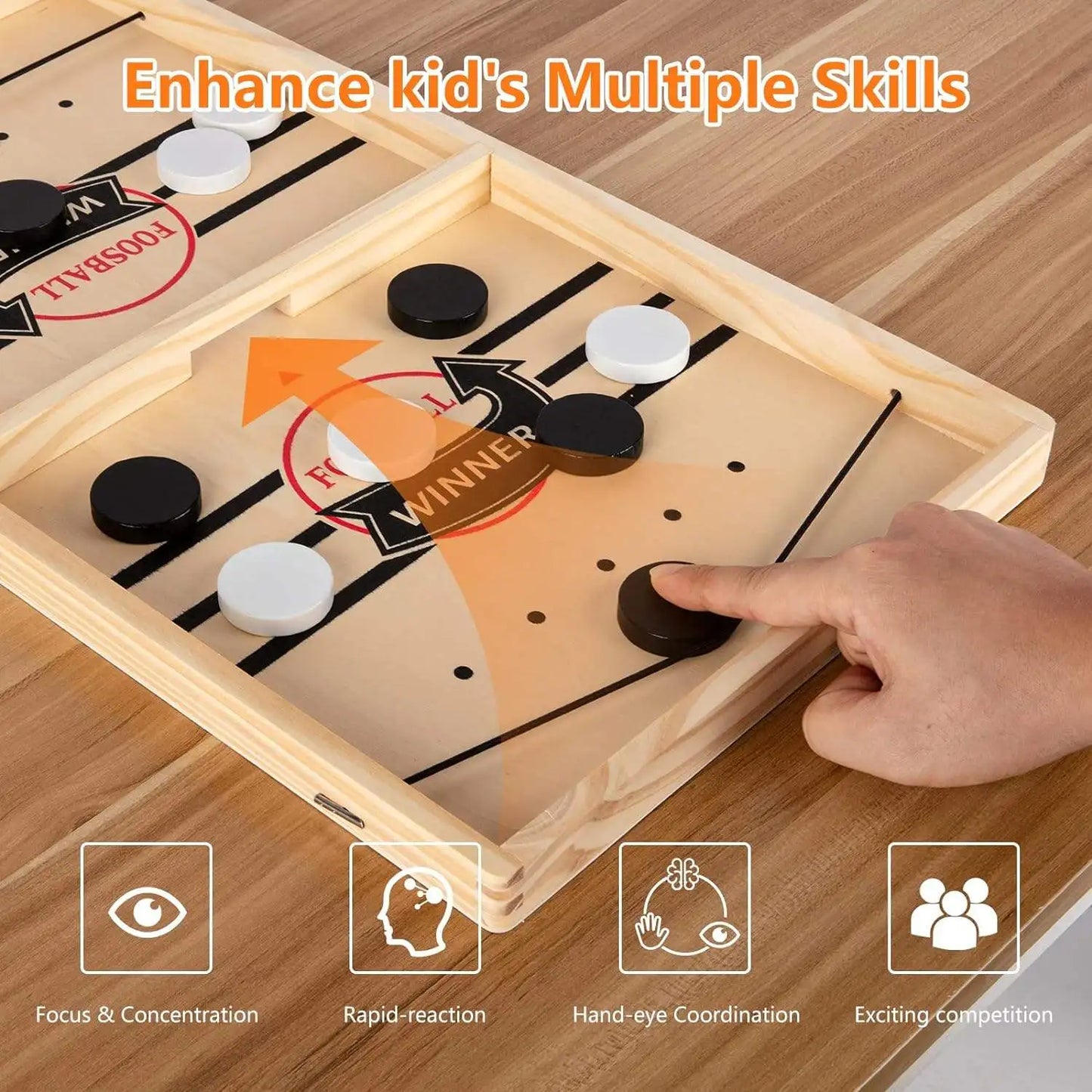 Fast Sling Puck Game β Wooden Table Battle for Kids & Parents