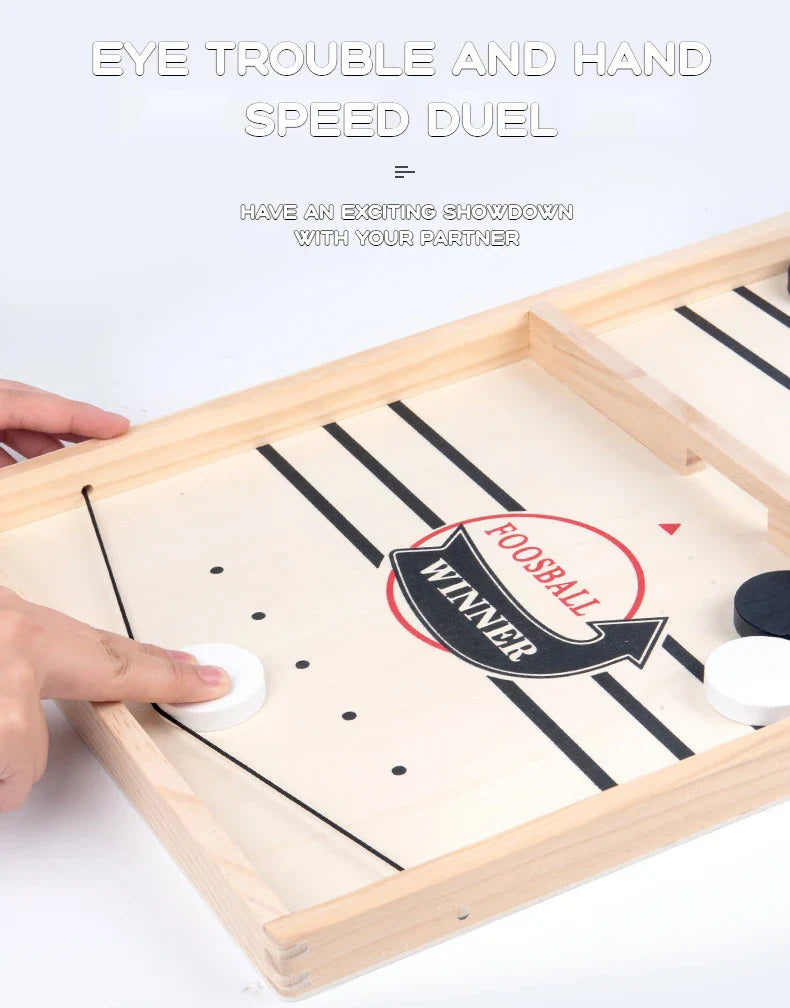 Fast Sling Puck Game β Wooden Table Battle for Kids & Parents