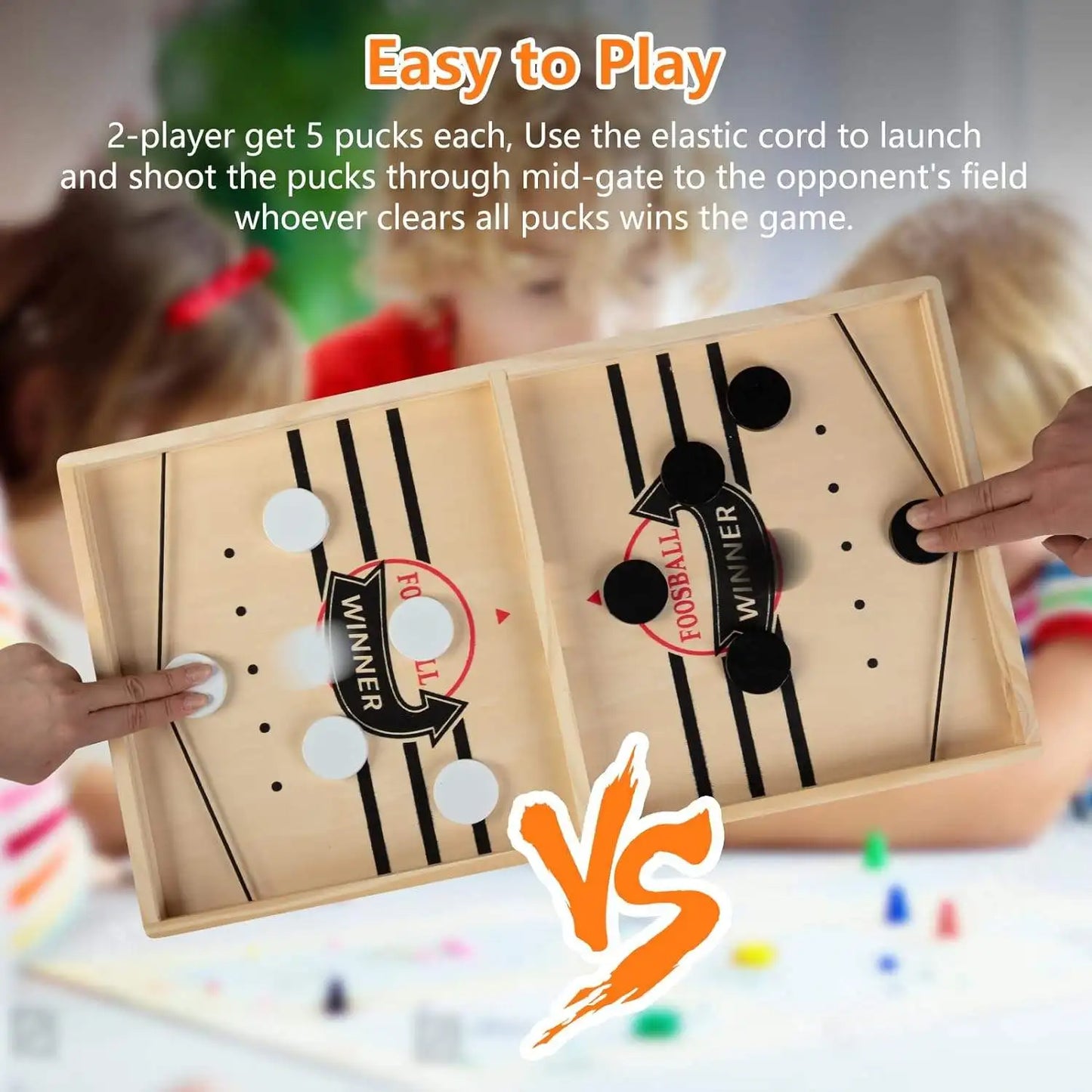 Fast Sling Puck Game β Wooden Table Battle for Kids & Parents
