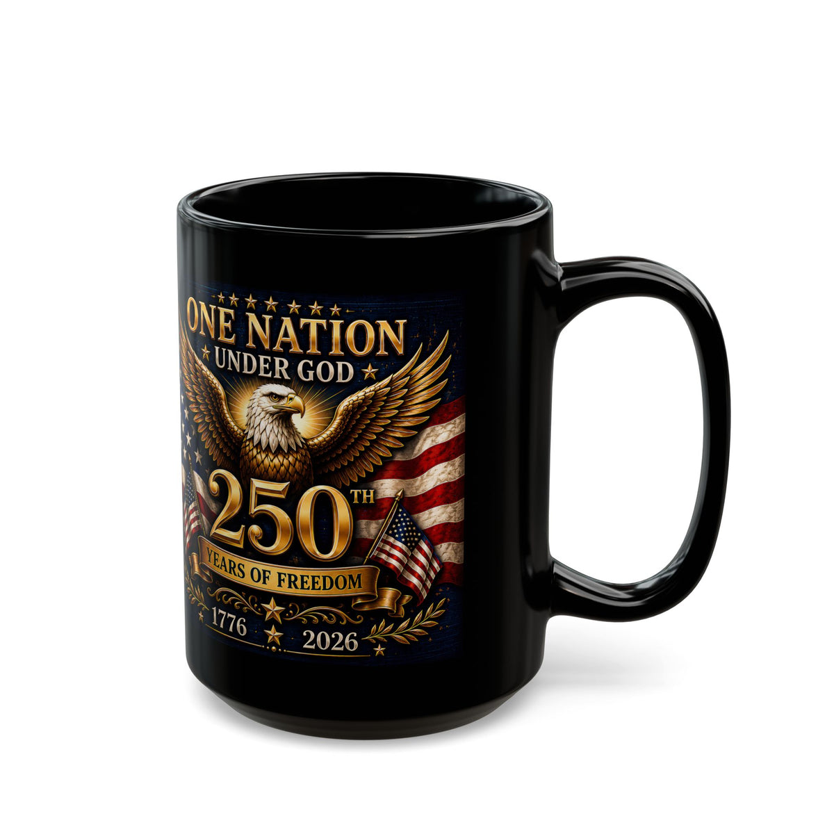 250th Anniversary Eagle Flag Mug — One Nation Under God 1776–2026