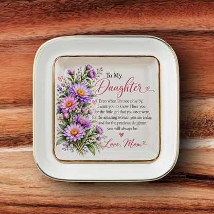 To My Daughter – September Asters Birth Flower Jewelry Dish