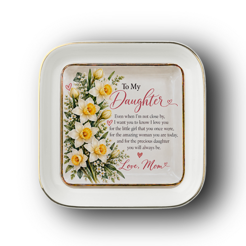 To My Daughter – December Narcissus Birth Flower Jewelry Dish