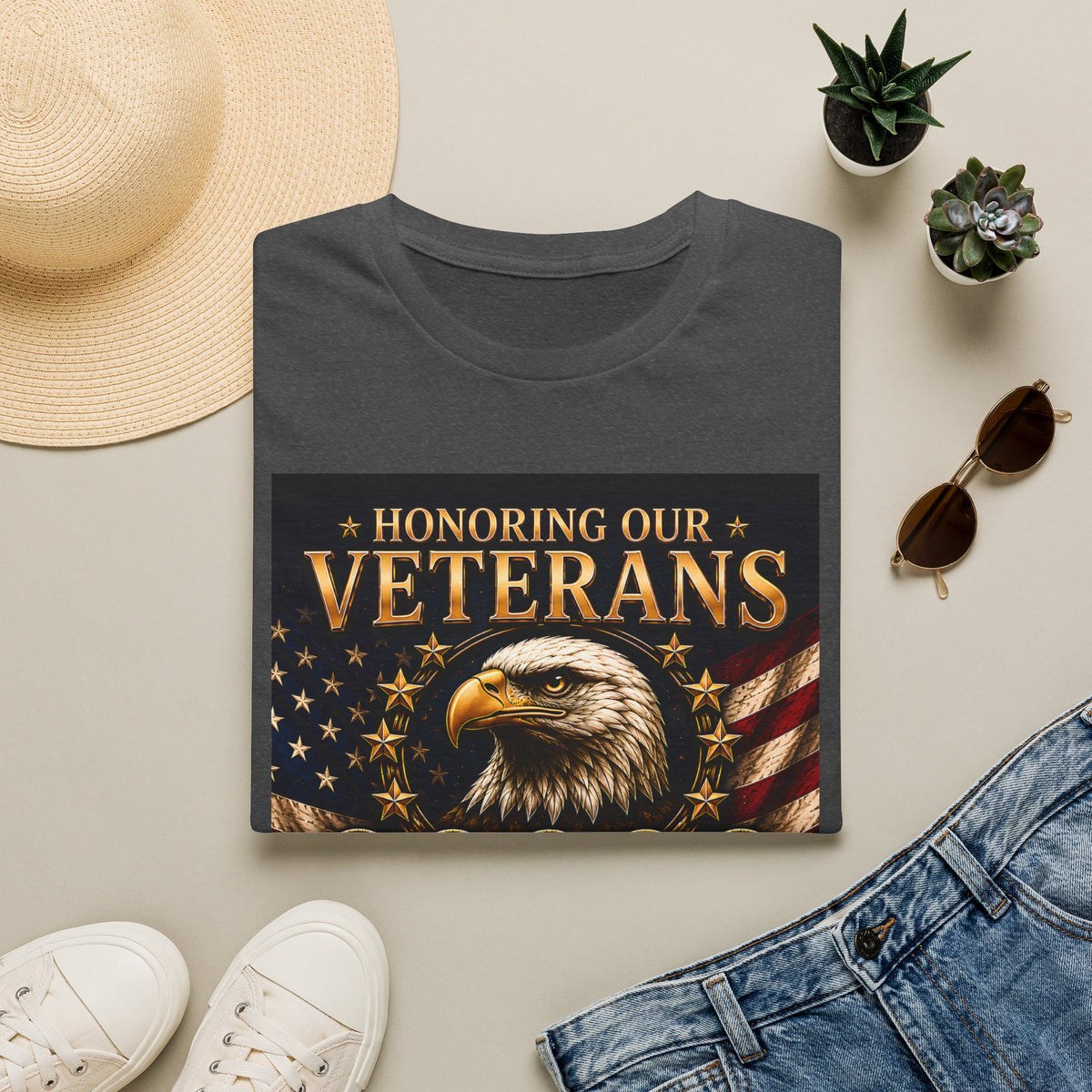 Honoring Our Veterans Eagle T-Shirt — 250 Years of Service Patriotic Veteran Tee