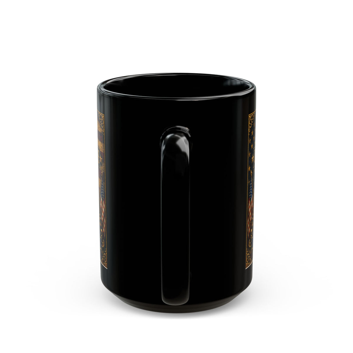 250th Anniversary Patriotic Black Mug — "Land of the Free" USA Flag & Eagle Coffee Cup