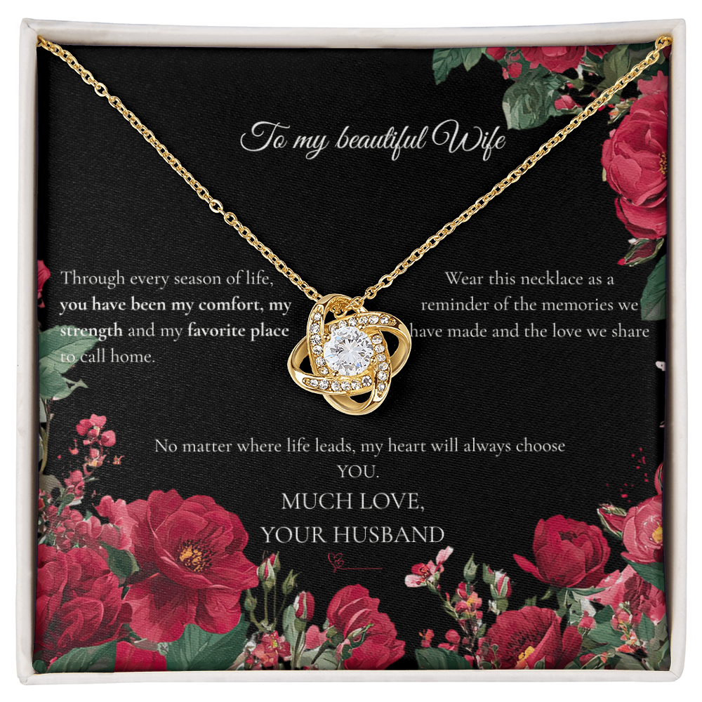 To My Beautiful Wife - Love Knot Necklace