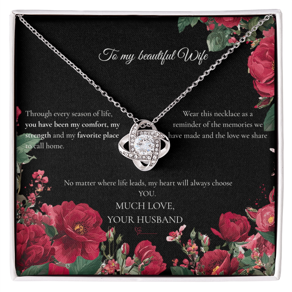 To My Beautiful Wife - Love Knot Necklace