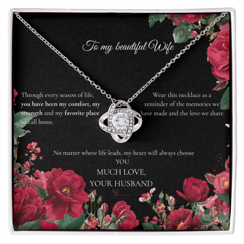 To My Beautiful Wife - Love Knot Necklace