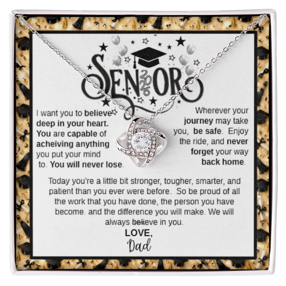 To My Daughter - Love Knot Necklace from Dad