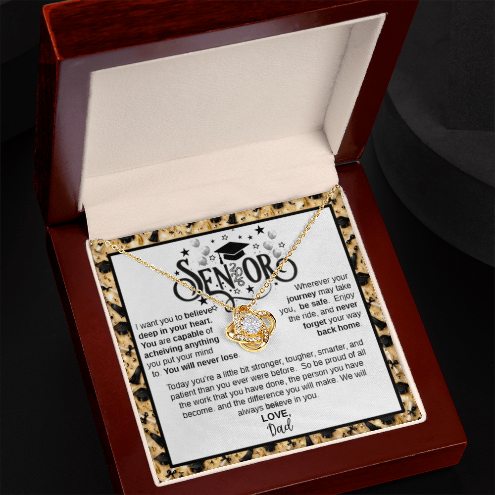 To My Daughter - Love Knot Necklace from Dad