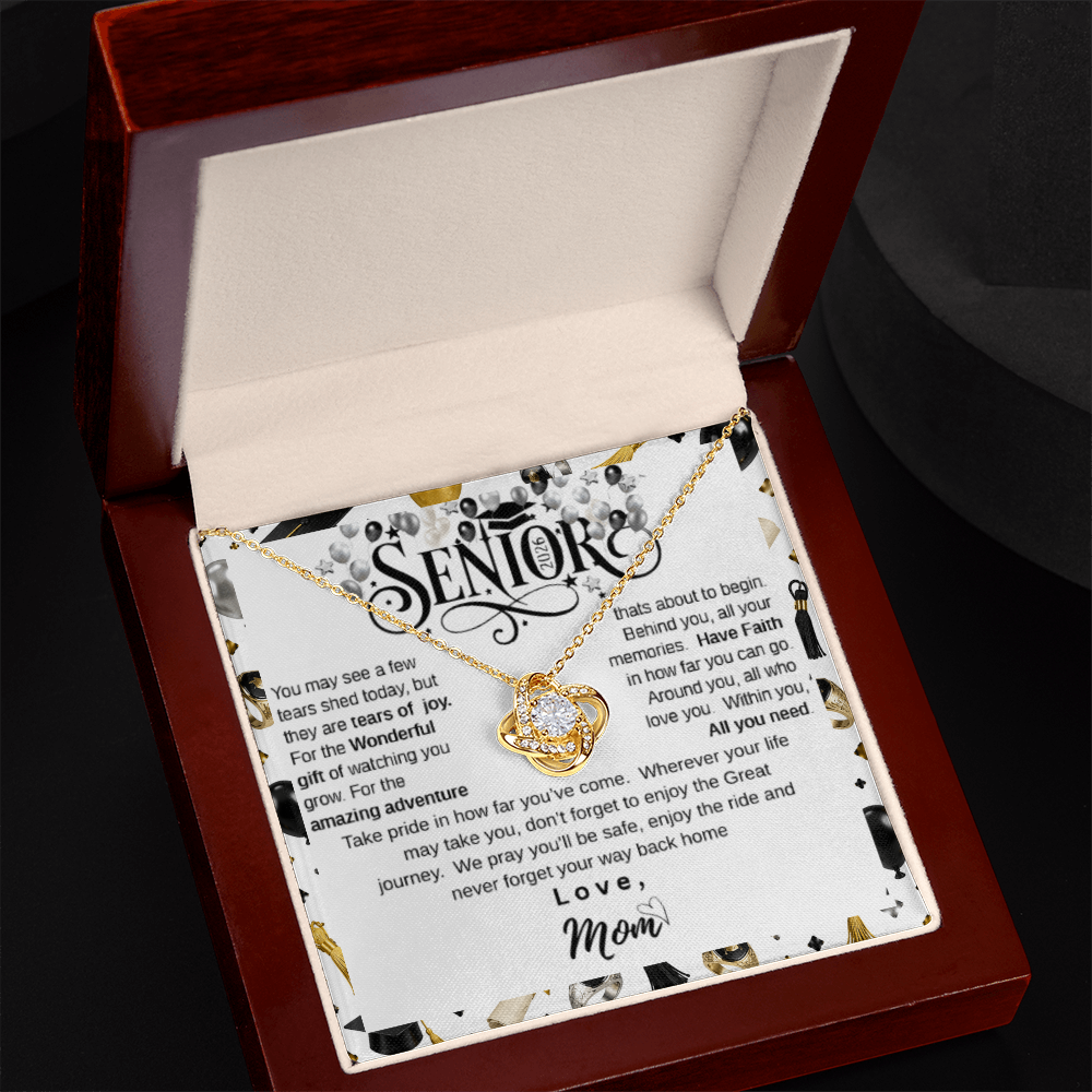 Graduation Gift for Daughter - Love Knot Necklace from Mom - Class of 2026