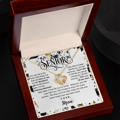 Graduation Gift for Daughter - Love Knot Necklace from Mom - Class of 2026