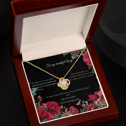 To My Beautiful Wife - Love Knot Necklace