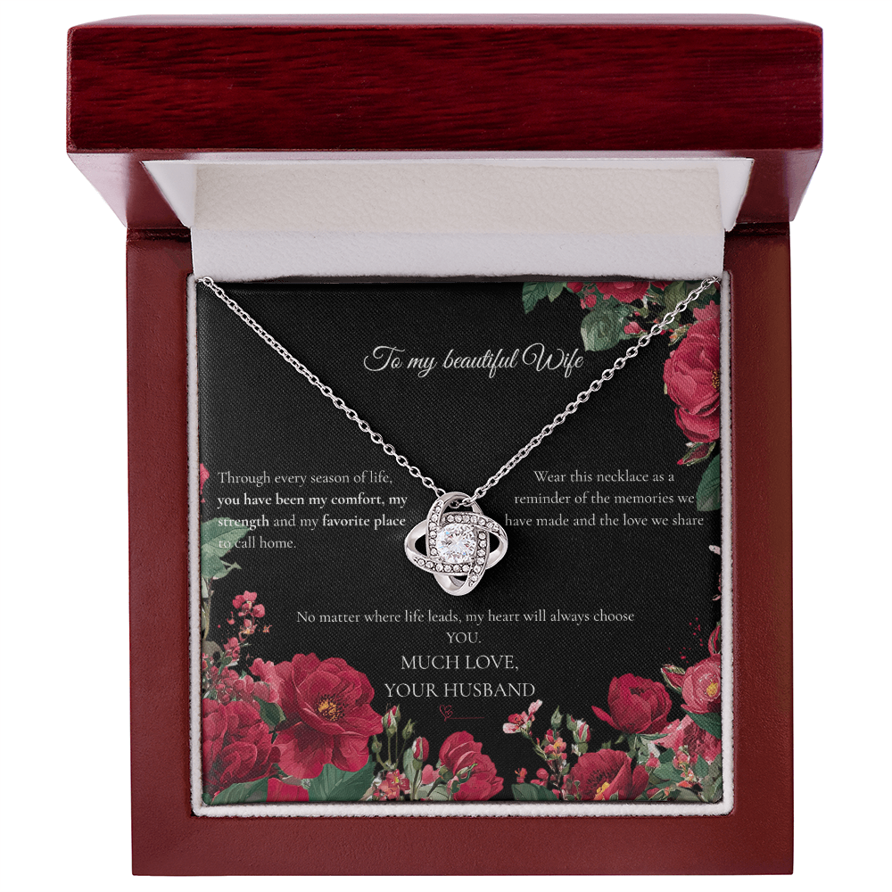 To My Beautiful Wife - Love Knot Necklace
