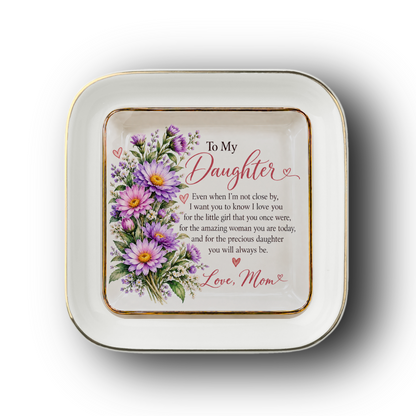 To My Daughter – September Asters Birth Flower Jewelry Dish