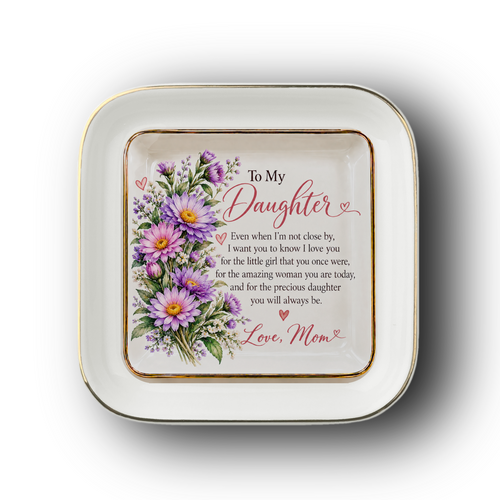 To My Daughter – September Asters Birth Flower Jewelry Dish